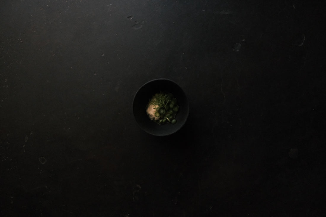 feral asparagus - lovage / fir / quesos