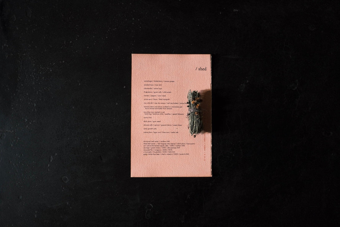 menu, dyed with cota flowers | bundle of cota for tea